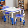 Adjustable Kids Table and Chairs 3-Piece Blue