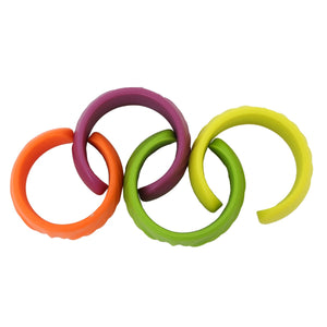 Textured Bangle Bracelets in Colors: Green and orange or purple and yellow
