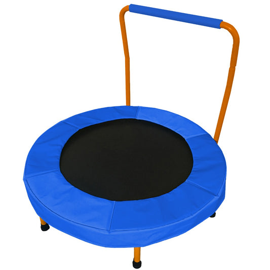 Mini Trampoline with Handlebar in orange and blue colors
