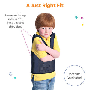 Boy smiling while wearing the Pressure Mesh Vest