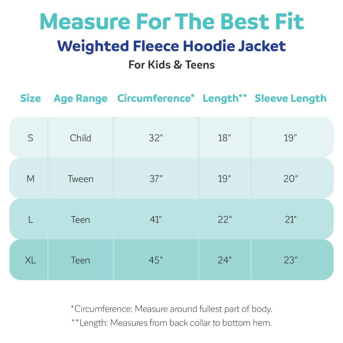 Weighted_Fleece_Hoodie_Jacket_Size_Chart_2