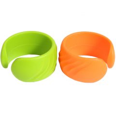 Green and orange Textured Bangle Bracelets