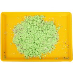 yellow Tray with green sand 