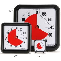 Time Timer in three different sizes - 3", 8", 12"