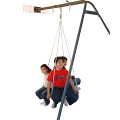 Three children happily using the Swing-Swing Frame