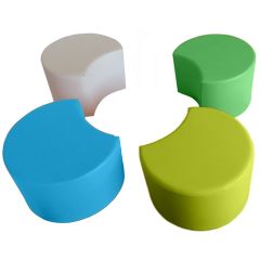 SensaSoft™ Moon Seats in colors: Pistachio, grass green, sky blue and white
