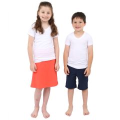 Girl and Boy happily wearing the white  V-Neck Under Hugger