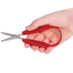 hand holding the red Mini Easi-Grip Scissors