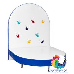 SensaSoft™ Calming Music Hand Wall - white with blue trim and multi-colored hand prints