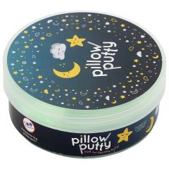 One Pillow Putty tub with images of moons, clouds and starts on it.