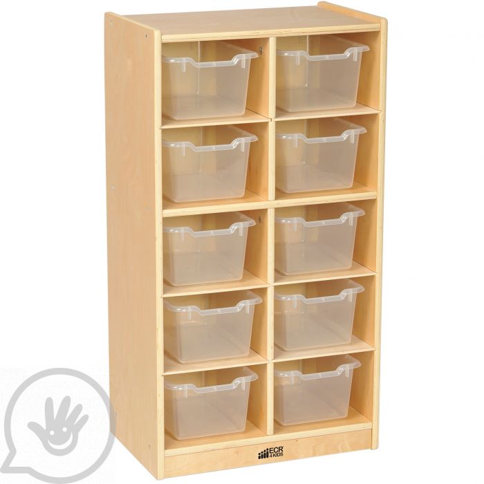 Whitney Brothers WB1410 29 x 14 x 30 12 Cubby Wood Storage Cabinet with  Bins